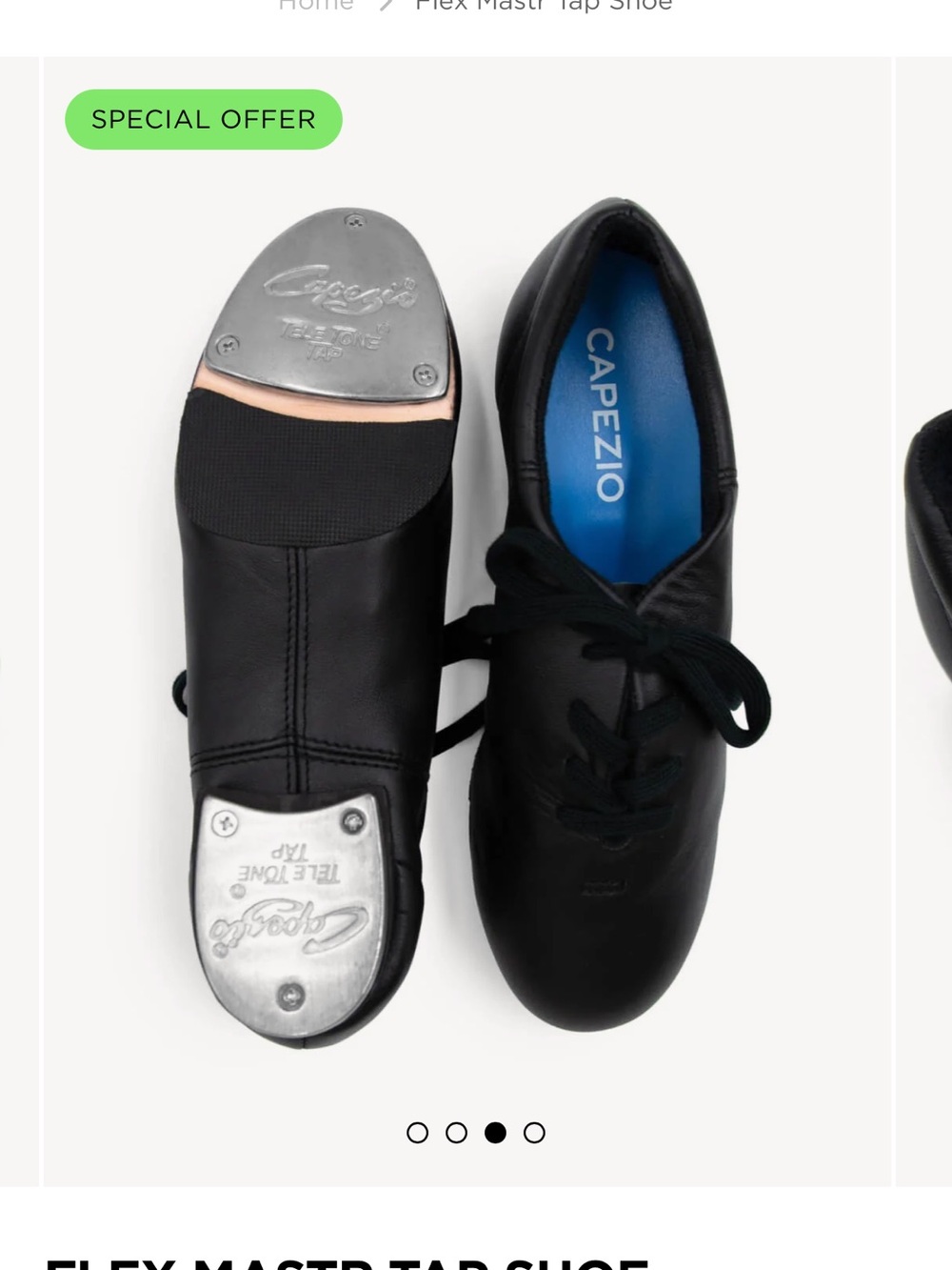 Capezio Black Lace-Up Leather Tap Shoe